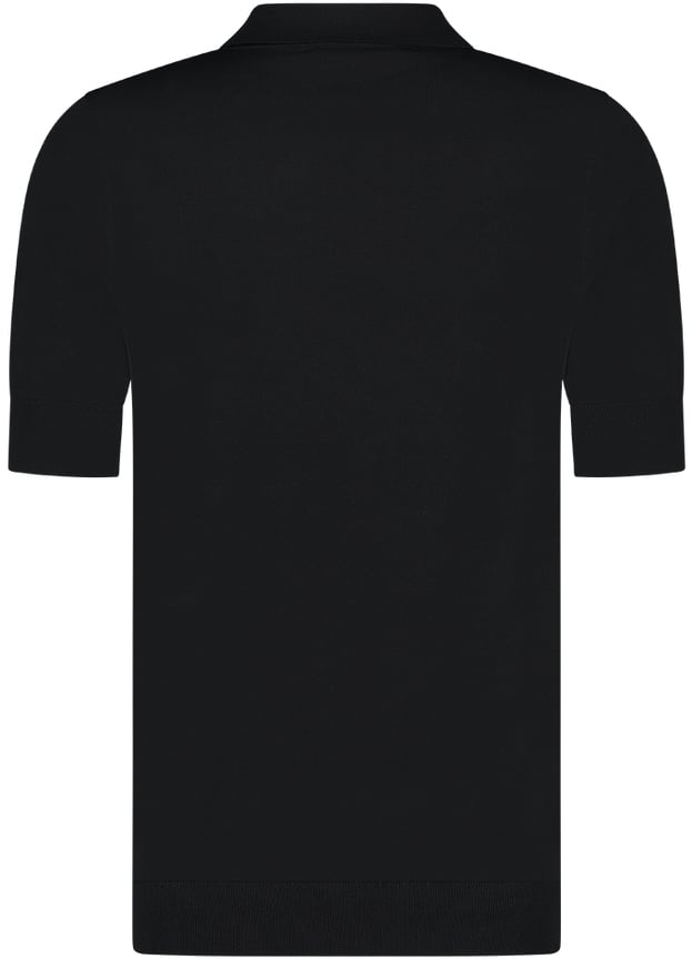 Aeden Nicko Knit Polo Black Zwart