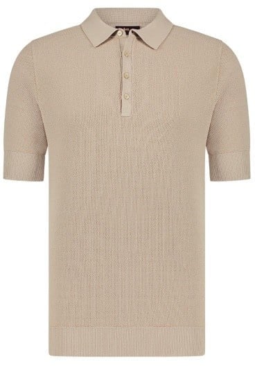 Aeden Bruces Knit Polo Summer Sand Beige