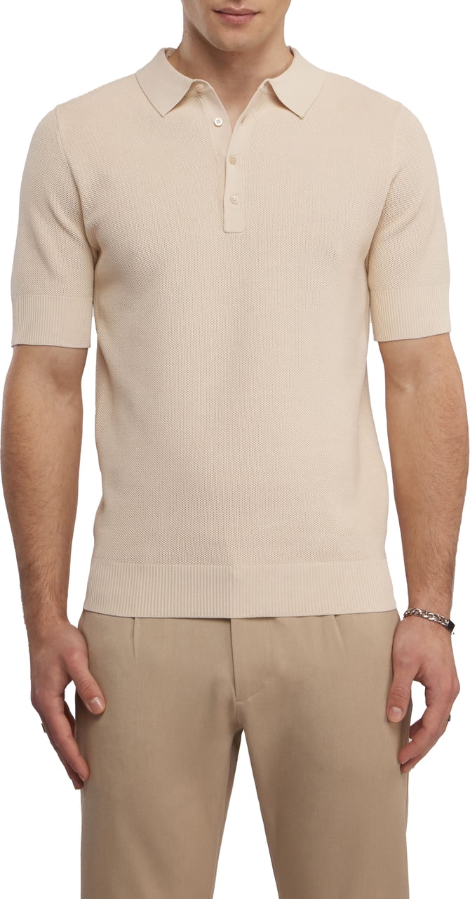 Aeden Bruces Knit Polo Summer Sand Beige