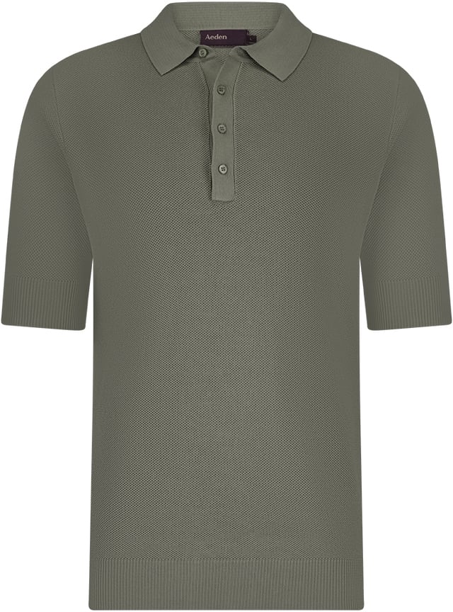 Aeden Bruces Knit Polo Vetiver Groen