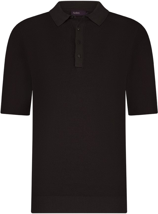 Aeden Bruces Knit Polo Ganache Bruin