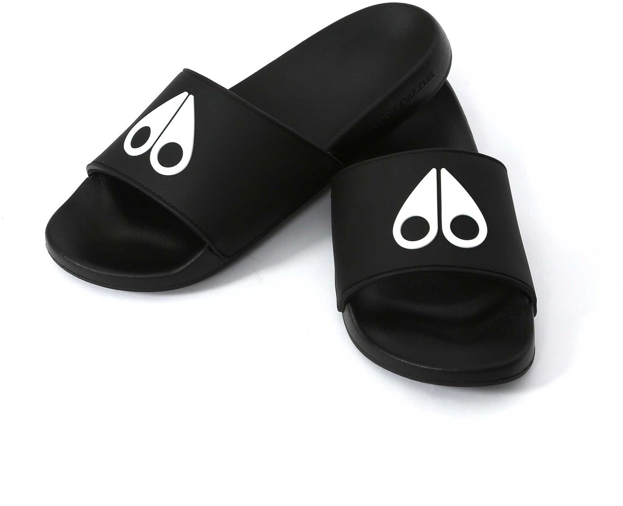 Moose Knuckles Logo Icon Sport Slides Black Zwart