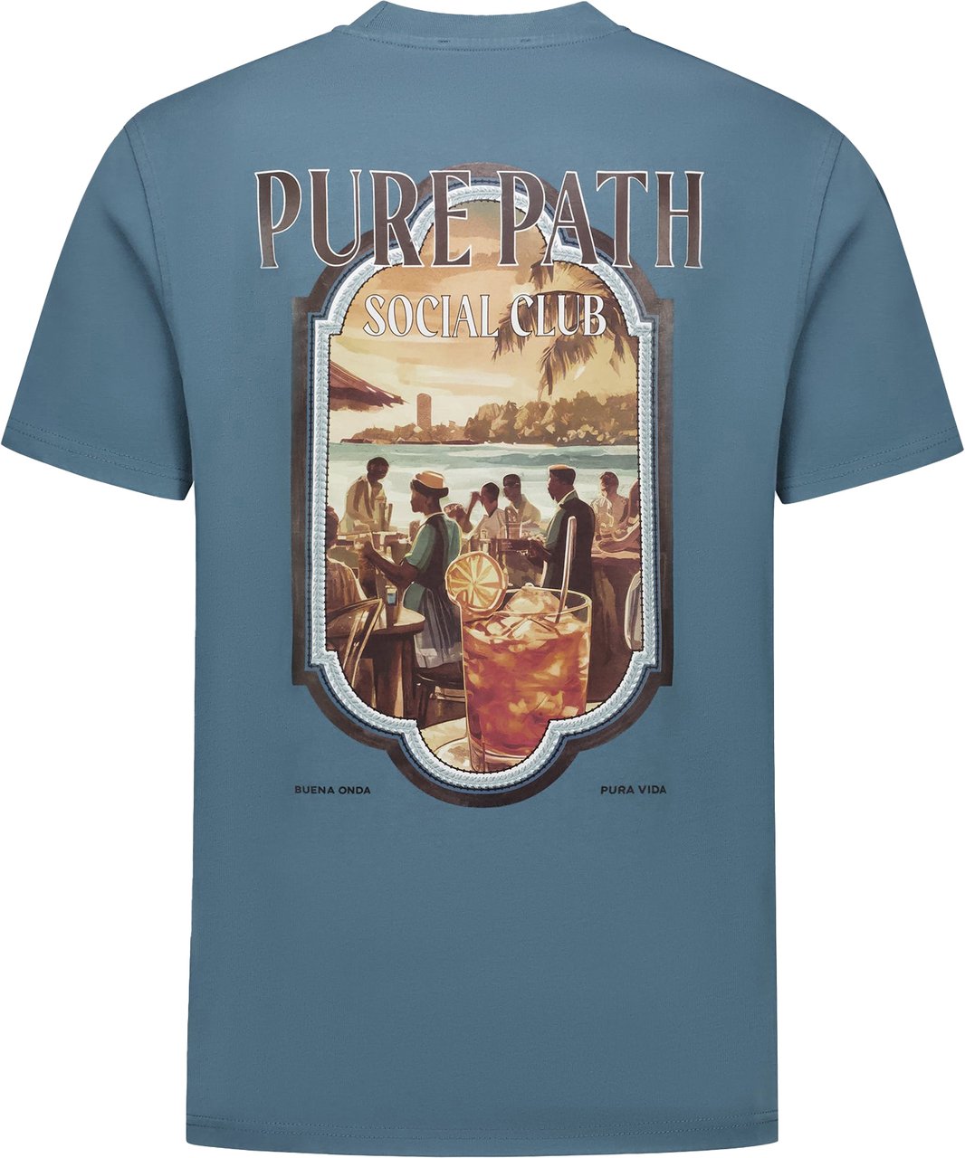 Pure Path T-Shirt Mid Blue Blauw