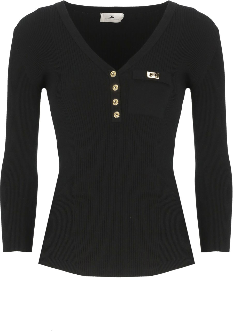Elisabetta Franchi Sweaters Black Zwart