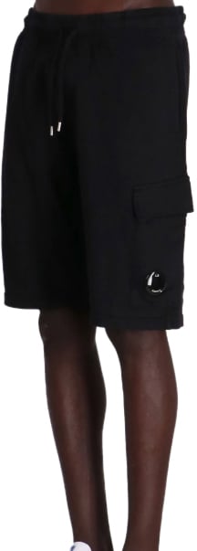 CP Company C.P. COMPANY CARGO LIGHT FLEECE BERMUDA SHORTS Zwart