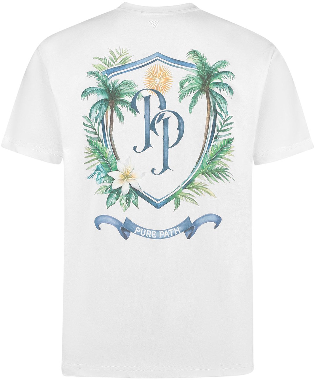 Pure Path Tropical Crest T-Shirt Wit Wit
