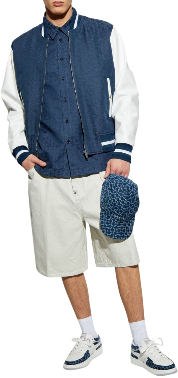 Givenchy Camicia Jacquard Monogram Blauw