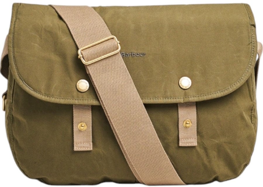Barbour Sac postier Transport toile vert intérieur tartan UBA0745 GN31 Barbour Homme Groen