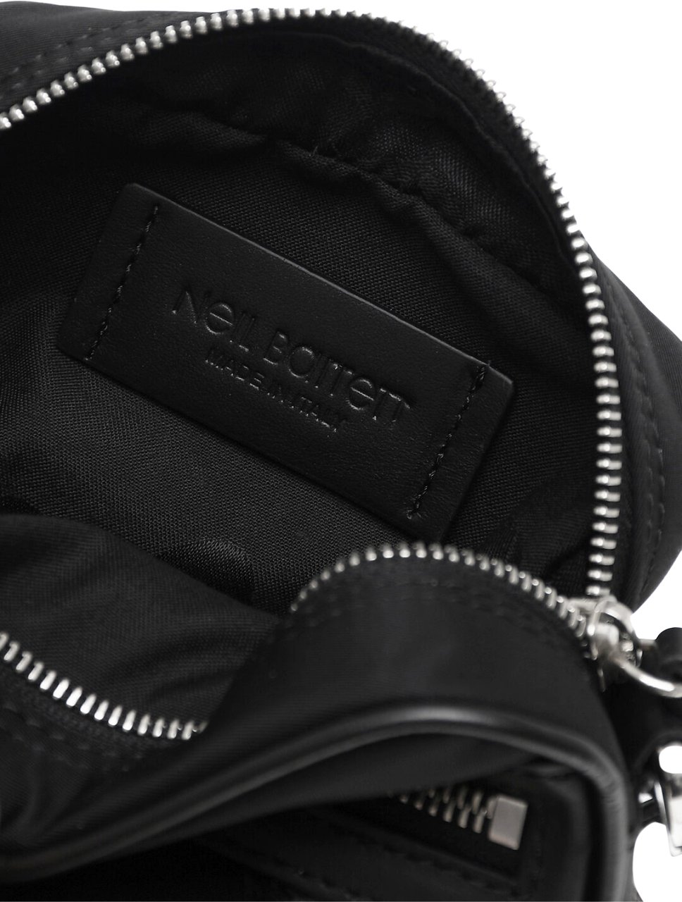 Neil Barrett Bearbrick Logo Nylon Twill Crossboby Bag Zwart