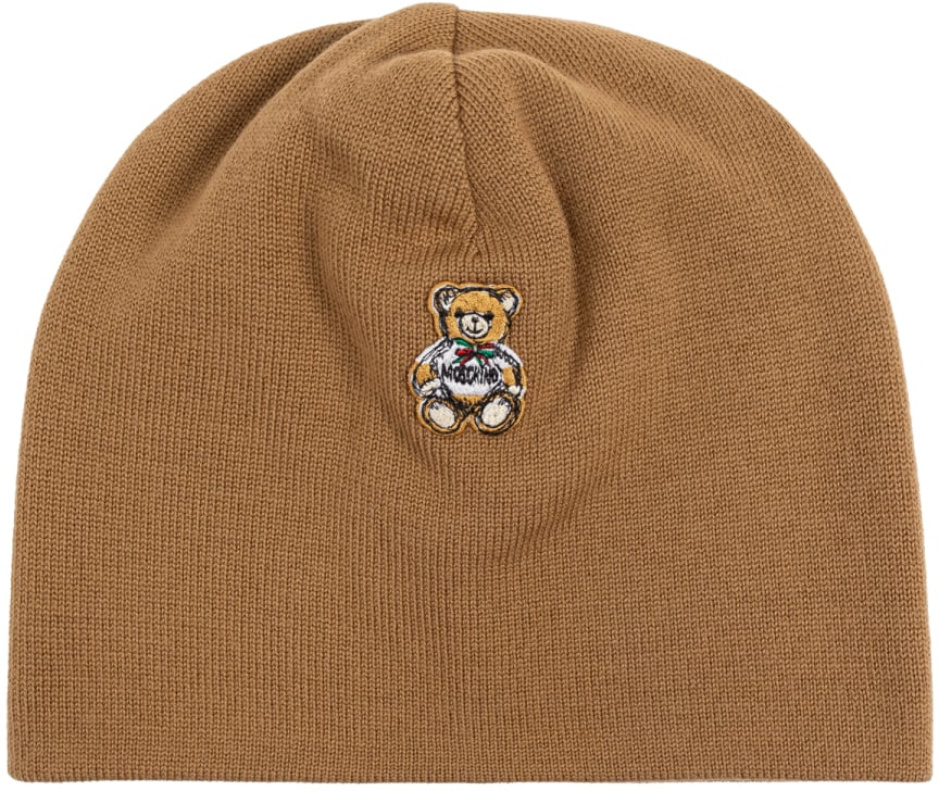 Moschino Teddy Bear Logo Beanie Bruin