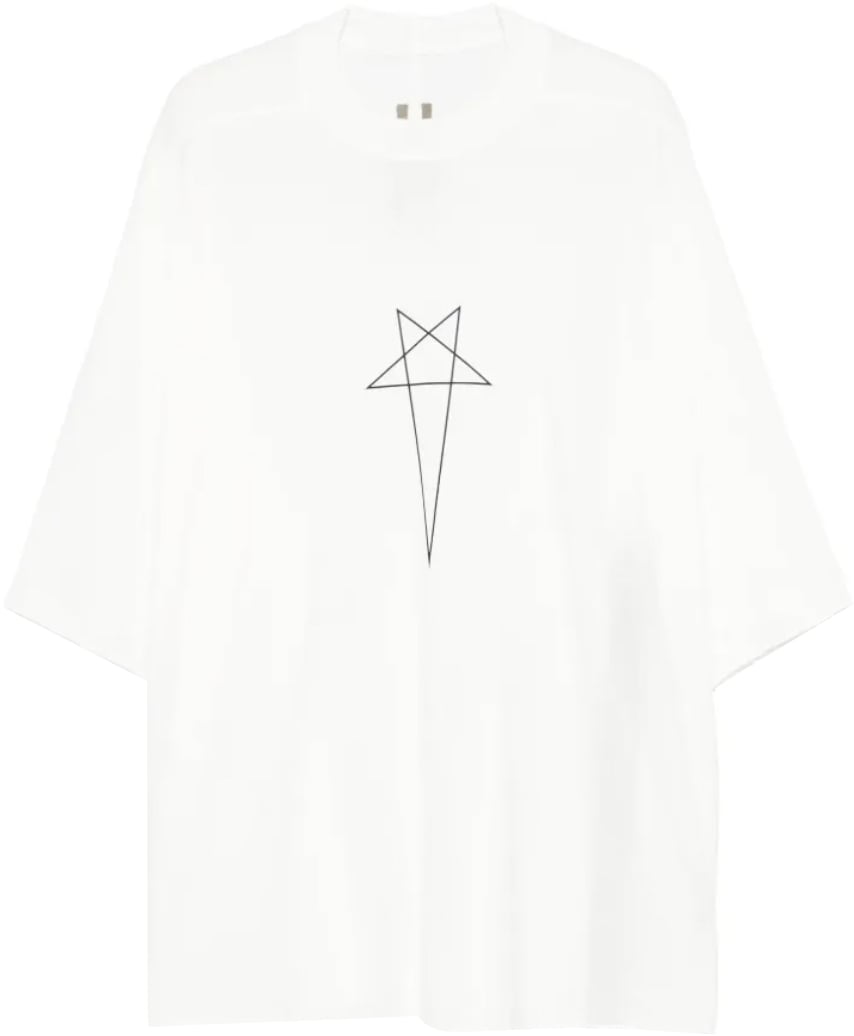 Rick Owens T-shirt Tommy T Milk/black Zwart