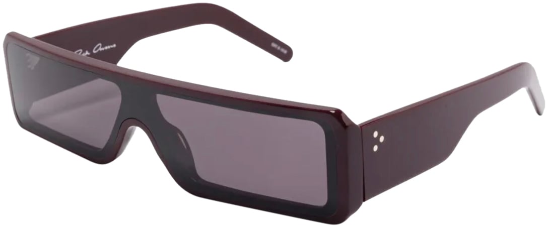 Rick Owens Sunglasses Gethshades Mahogany Temple/blk Lens Rood