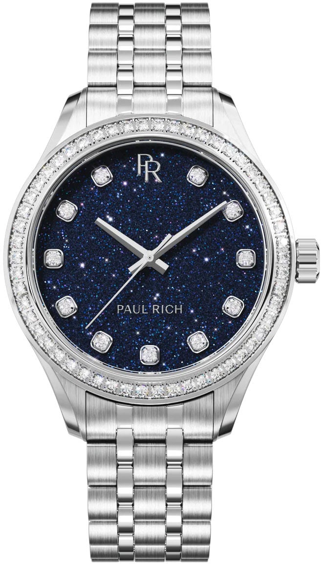 Paul Rich Crystelle Silver Blue Aventurine CRY03 dameshorloge Blauw