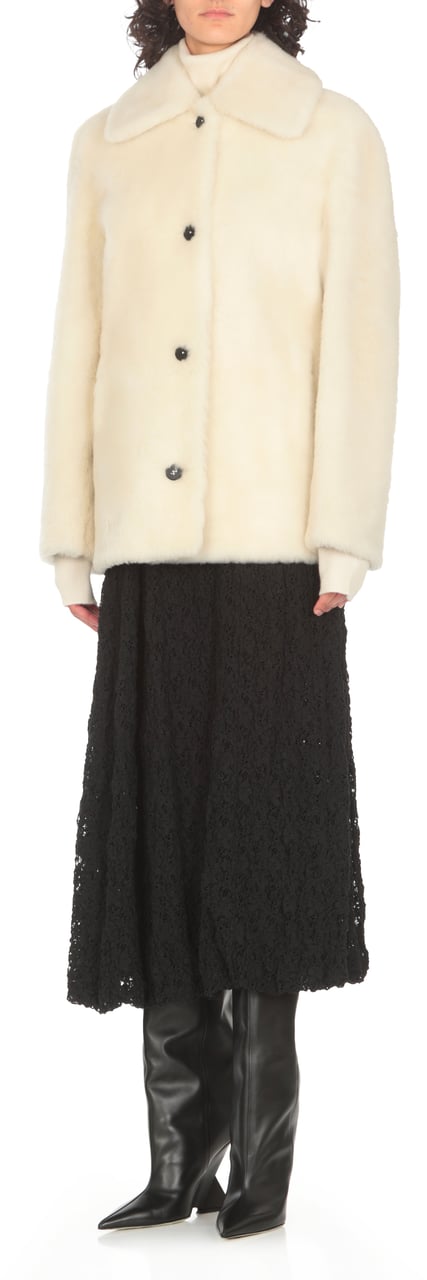 Jil Sander Coats Ivory Wit