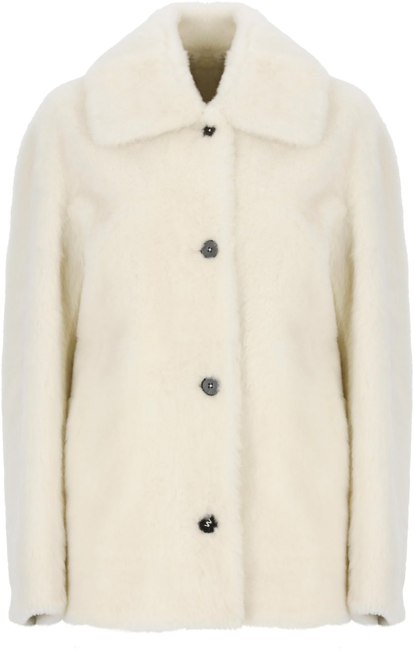Jil Sander Coats Ivory Wit