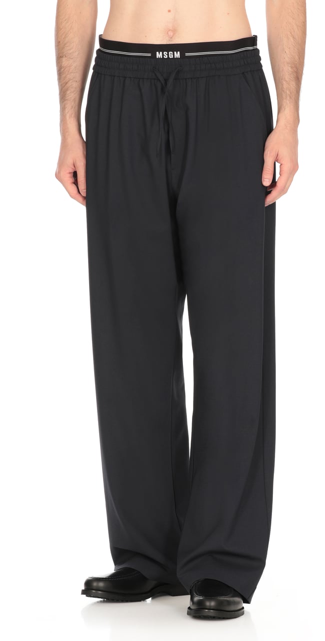 MSGM Trousers Blue Blauw