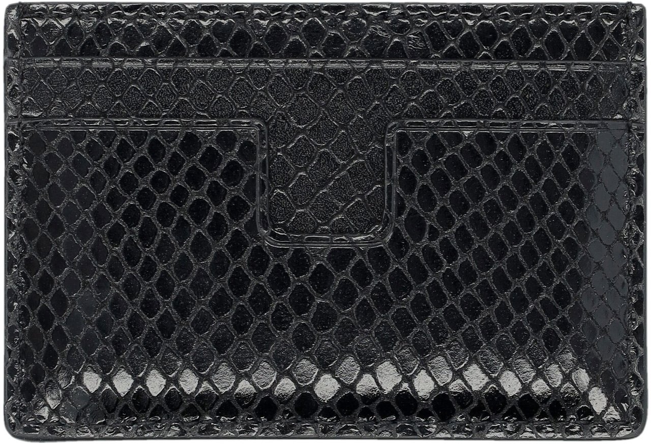 Tom Ford Card Wallet Phyton Print Nero Zwart