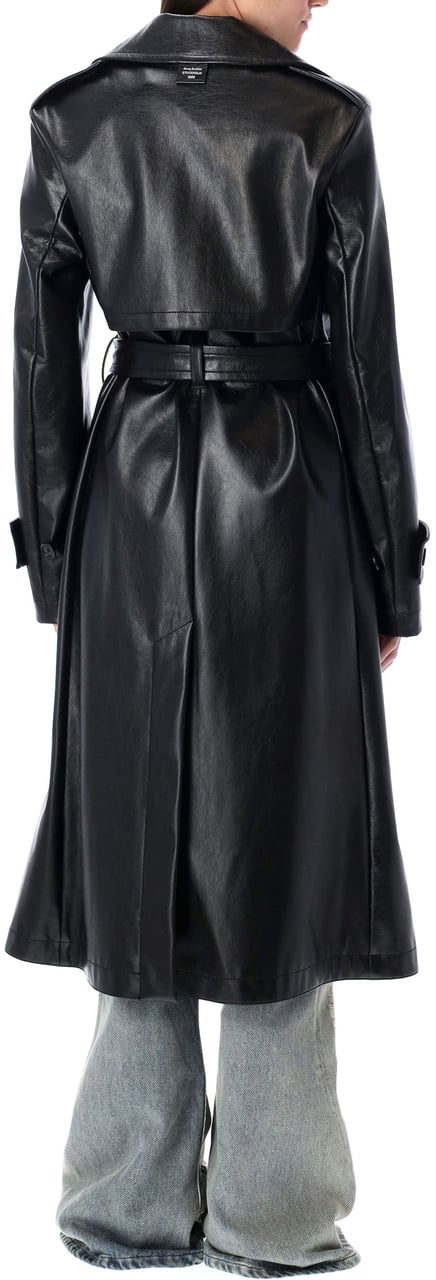 Acne Studios Vintage Trench Eco Leather Nero Zwart