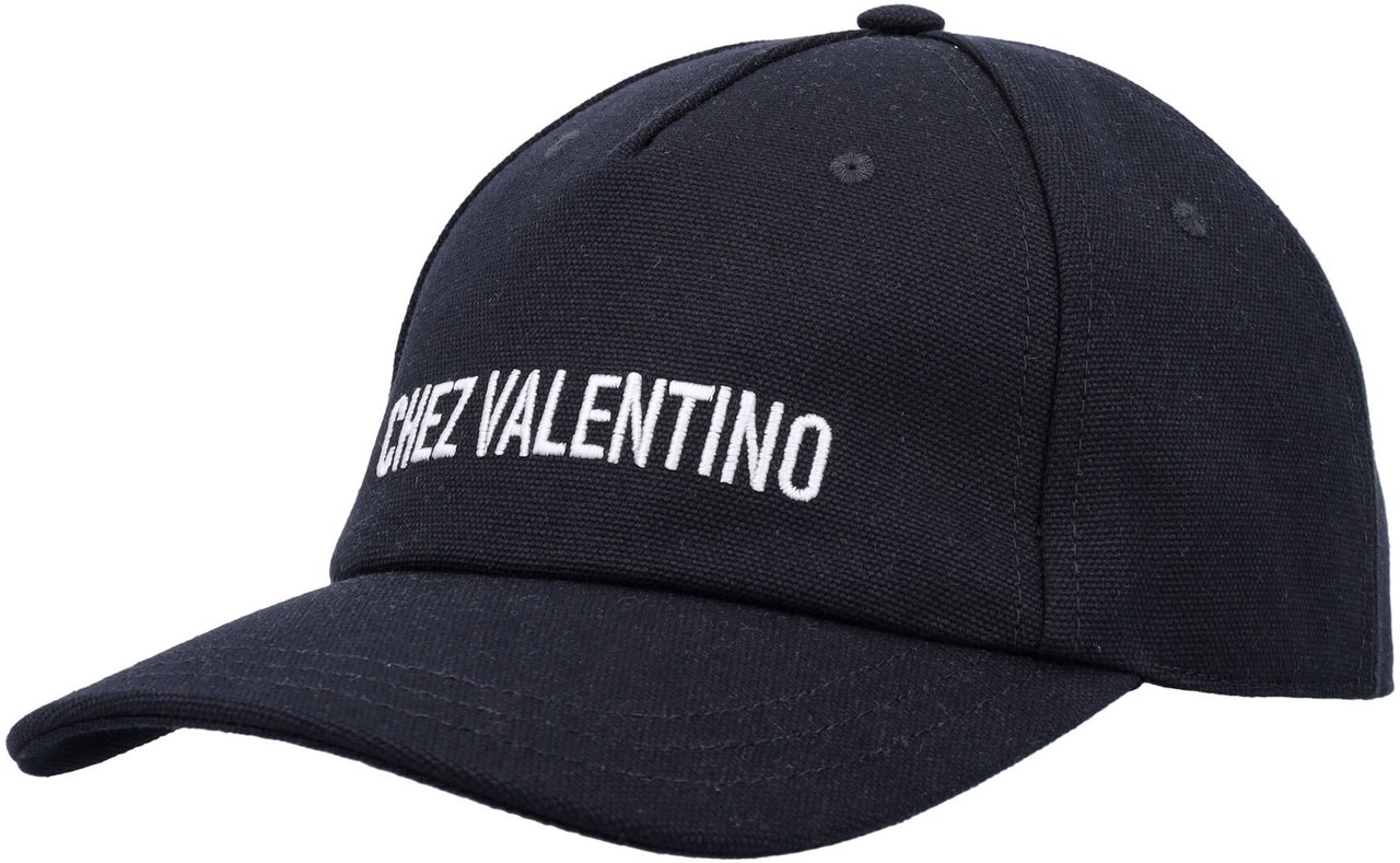 Valentino Valentino Black cotton baseball cap Zwart