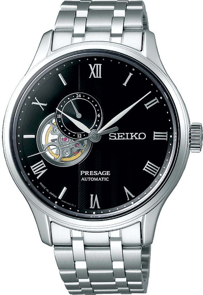 Seiko Seiko Horloge SSA377J1 Presage Staal Automaat Saffierglas met Zwart Open Heart Wijzerplaat 42mm Divers