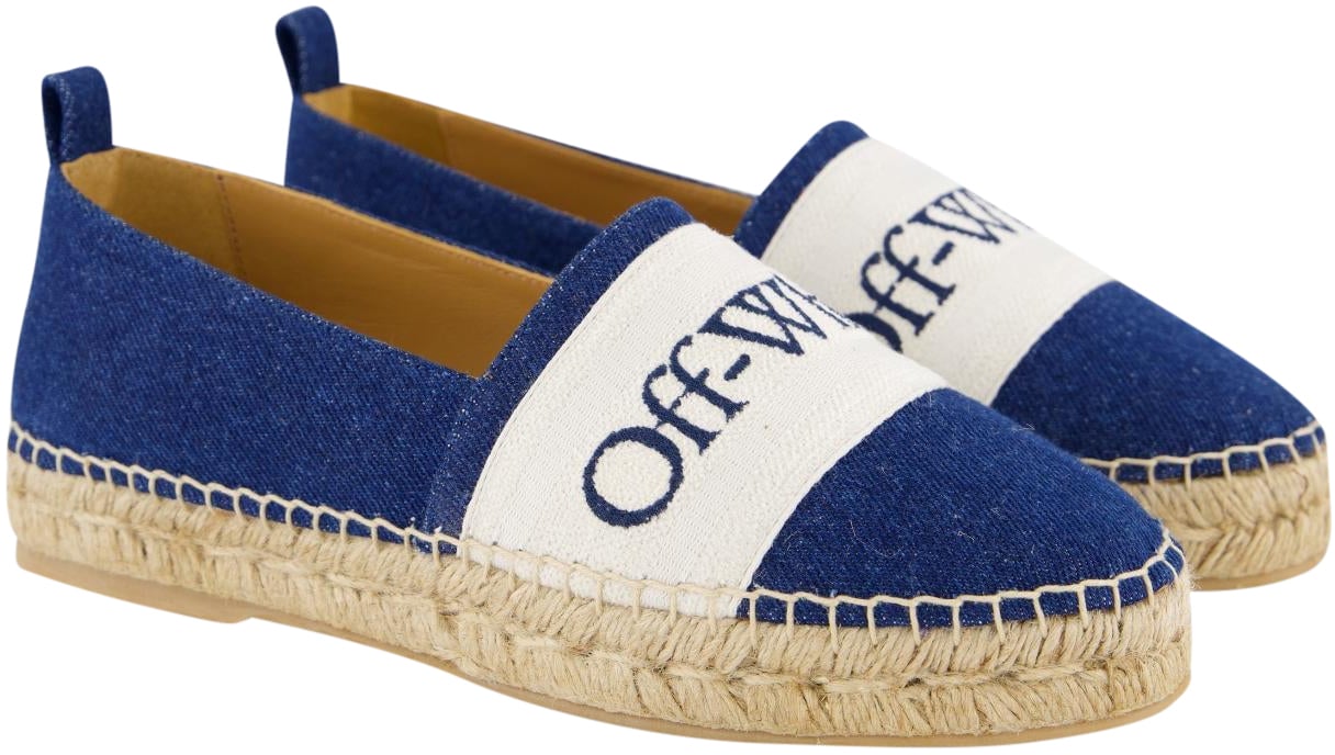 OFF-WHITE Dames Bookish Espadrille Blauw/Wit Blauw