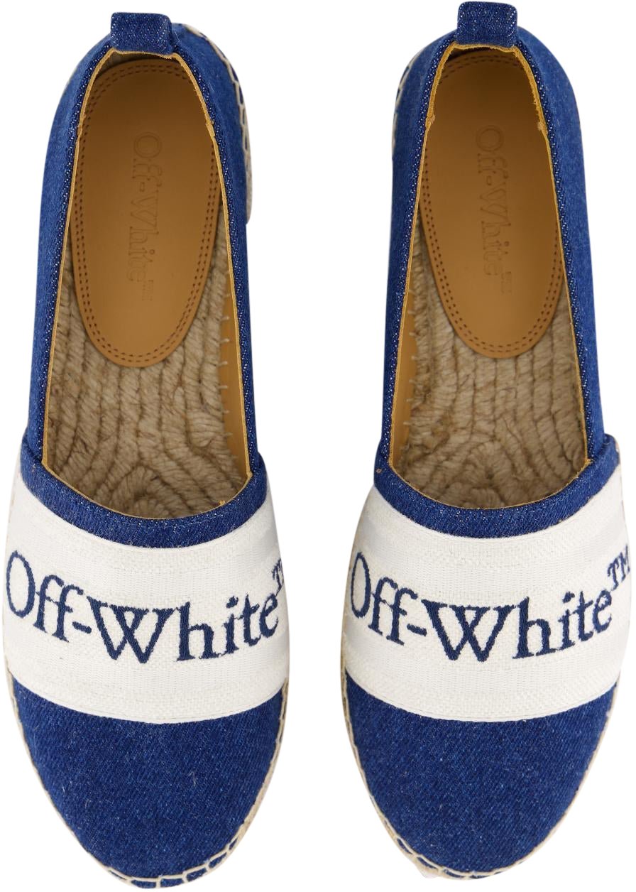OFF-WHITE Dames Bookish Espadrille Blauw/Wit Blauw