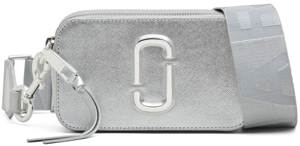 Marc Jacobs The Metallic Snapshot Dtm Silver Crossbody Bag Silver Zilver