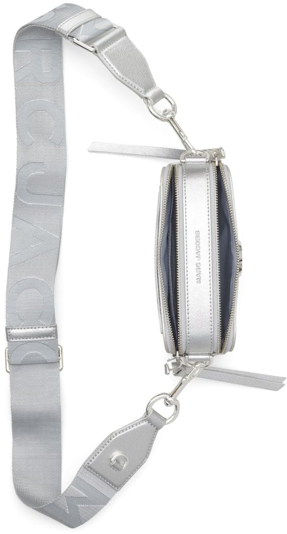 Marc Jacobs The Metallic Snapshot Dtm Silver Crossbody Bag Silver Zilver