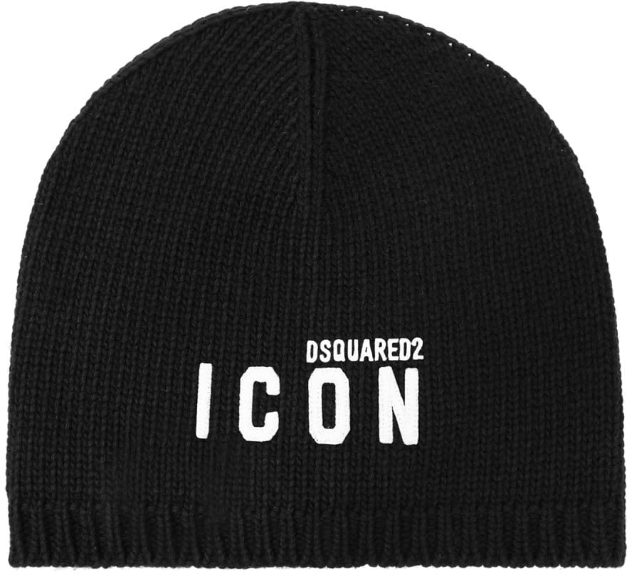 Dsquared2 Icon Logo Wool/cashmere Beanie Zwart