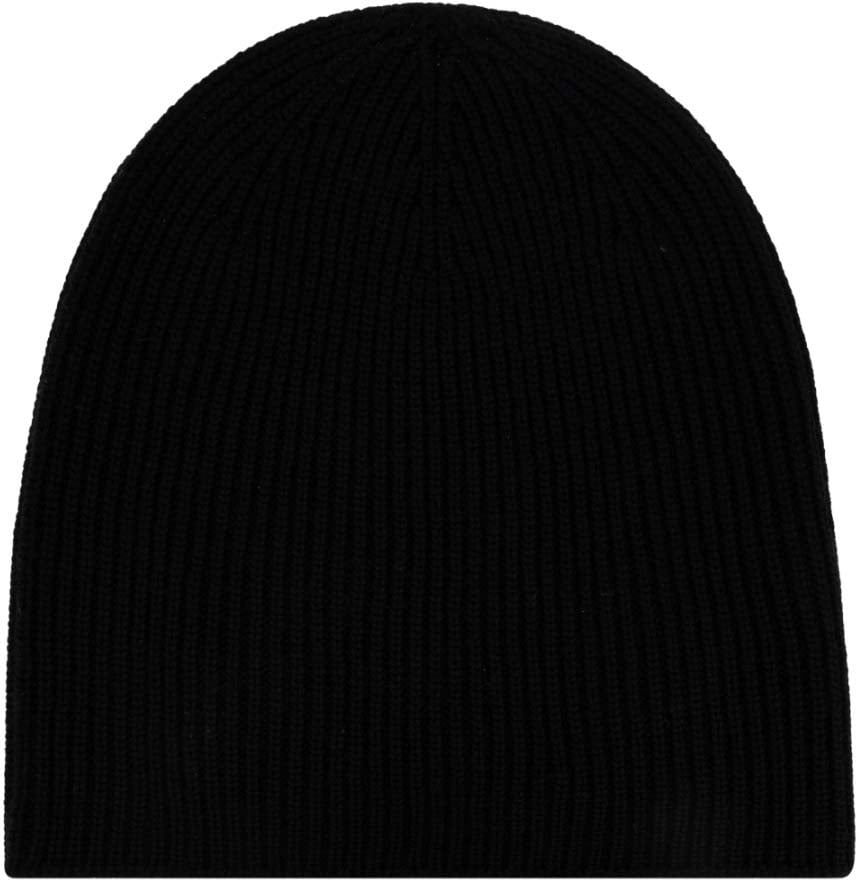 Dsquared2 Gothic Logo Patch Knit Wool Beanie Zwart