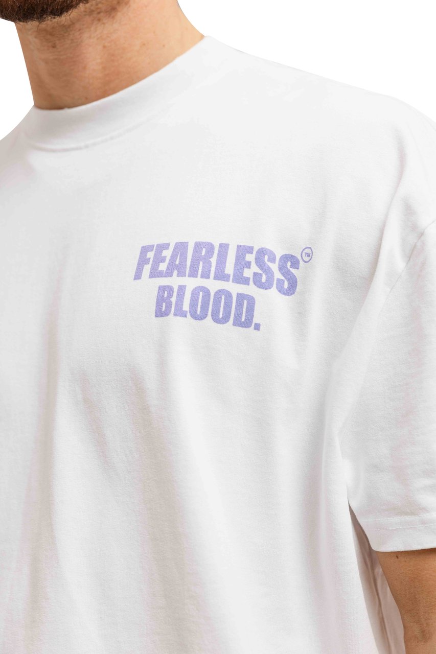 Fearless Blood Leader Club Washed T-Shirt Heren Wit/Lila Wit