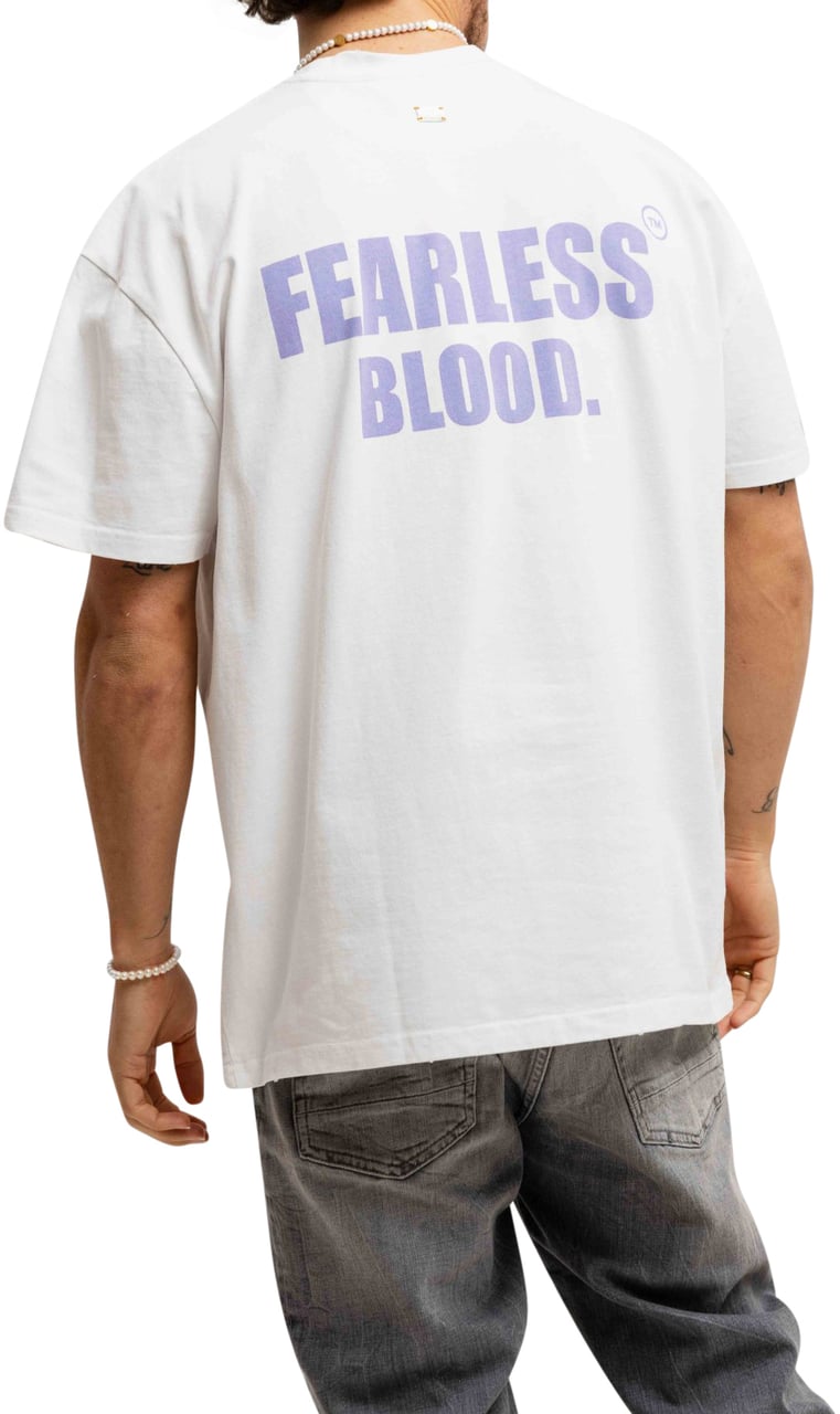 Fearless Blood Leader Club Washed T-Shirt Heren Wit/Lila Wit