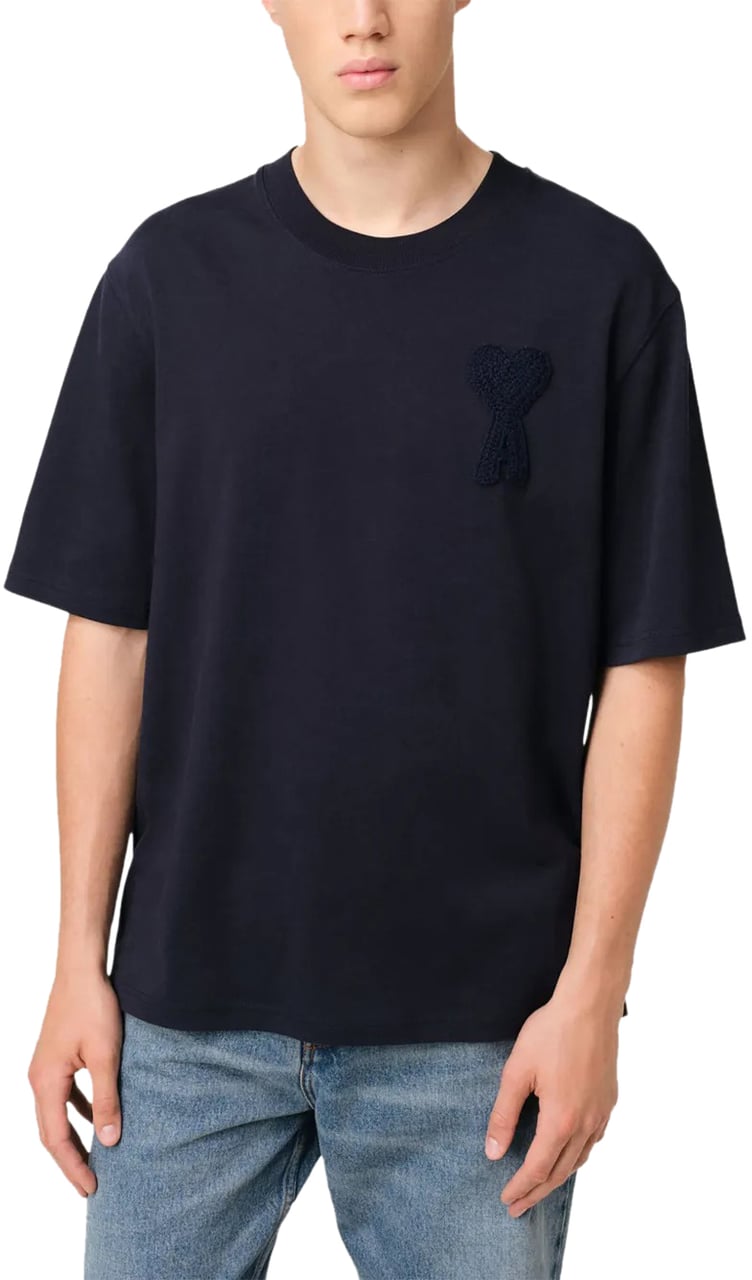 AMI Paris t shirt a patchs Blauw