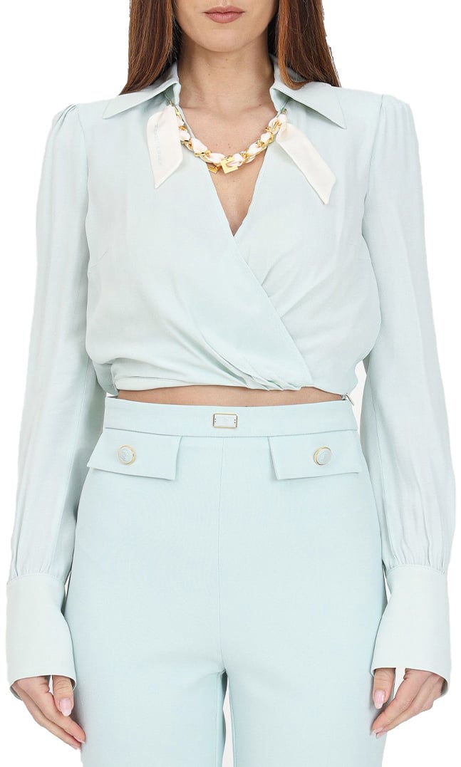 Elisabetta Franchi Shirts Cyan Cyaan