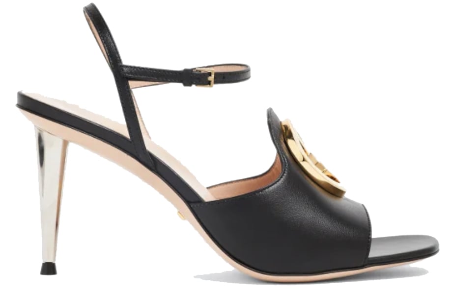 Gucci Sandalo con tacco Blondie nero Zwart