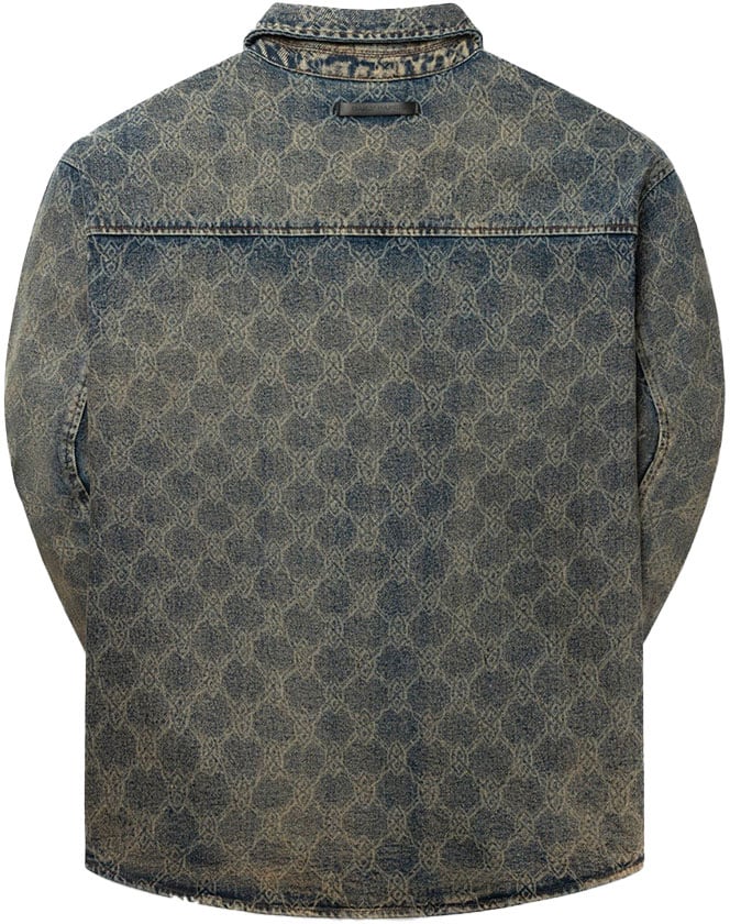 Daily Paper chemise en jean laser blue shield Blauw