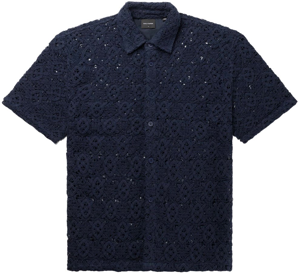 Daily Paper Heren Lace Shield Shirt Blauw Blauw
