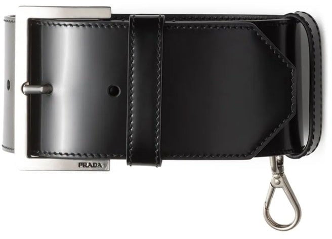 Prada Prada Leather Wrist Strap Zwart