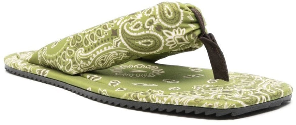 The Attico The Attico Indie Thong Flat Slides Groen