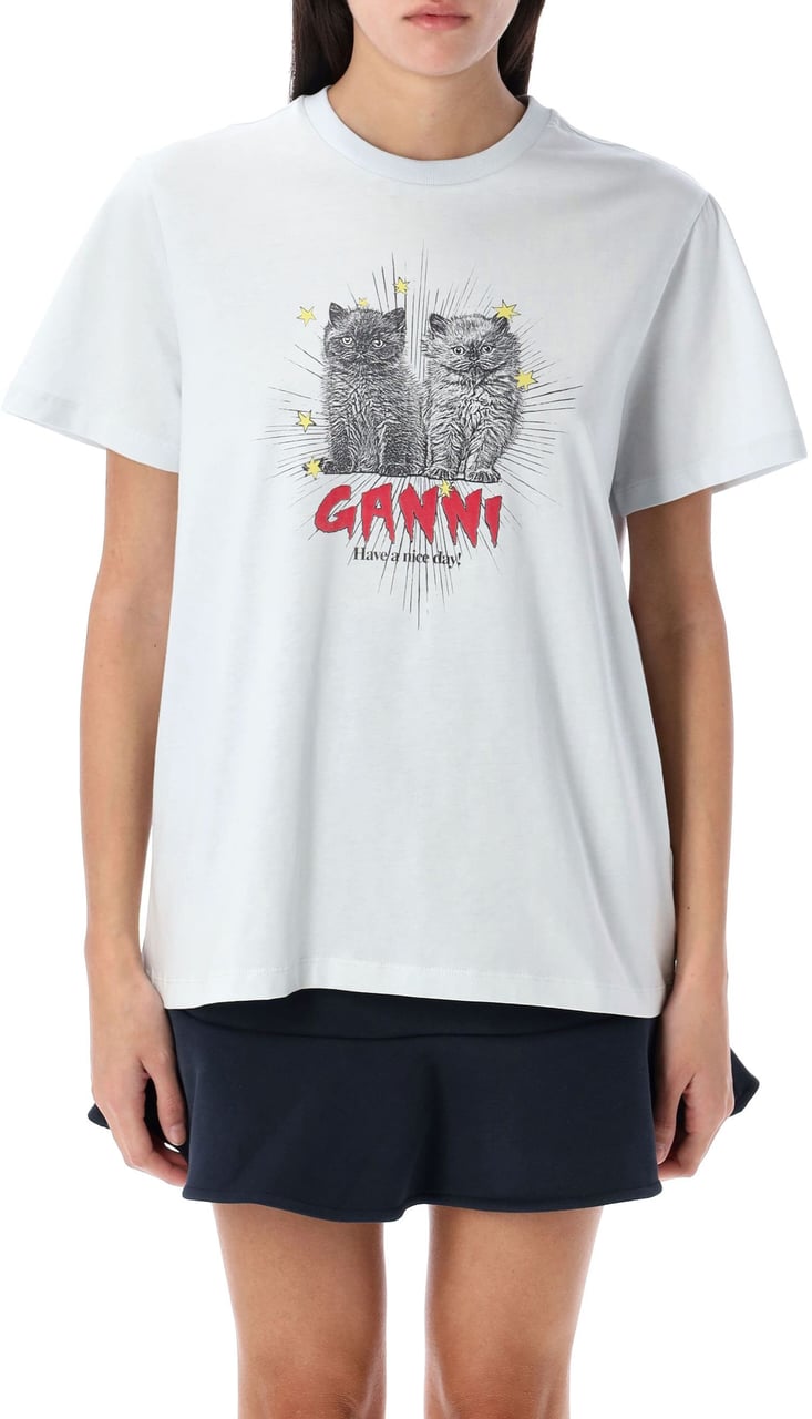Ganni TSHIRT CAT Bruin