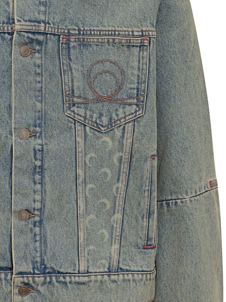 Marine Serre Giubbino in Jeans Blauw