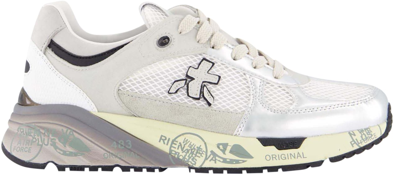 Premiata Dames Mased Sneaker Wit/Zilver Wit