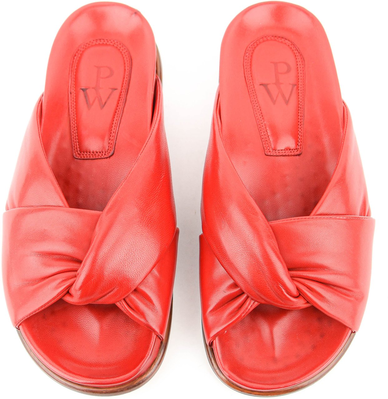 Paul Warmer Twisted Nappa Sandal Lipstick Rood