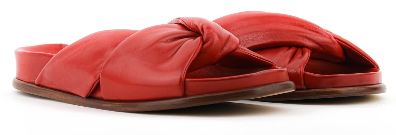 Paul Warmer Twisted Nappa Sandal Lipstick Rood