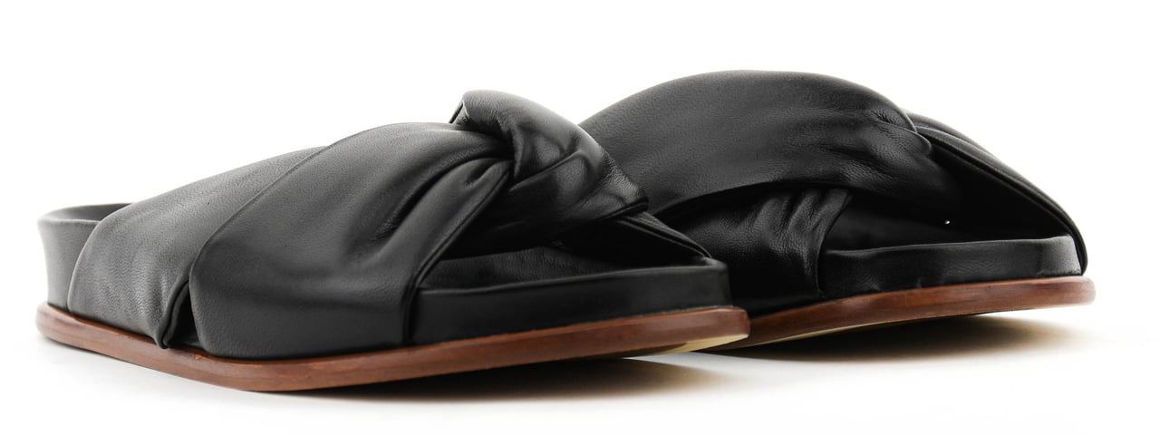 Paul Warmer Twisted Nappa Sandal Black Zwart