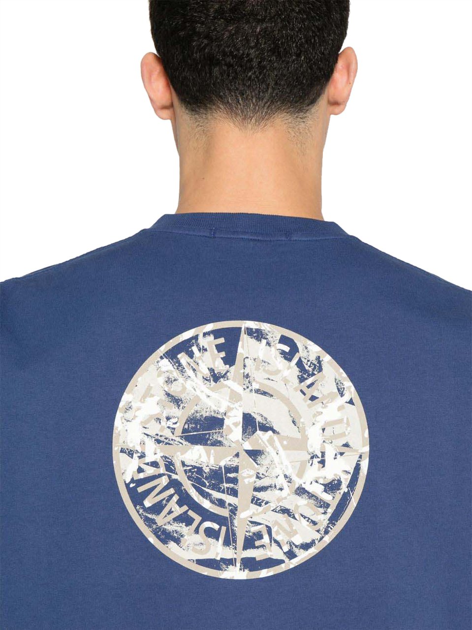 Stone Island Heren Compass Logo T-Shirt Blauw Blauw