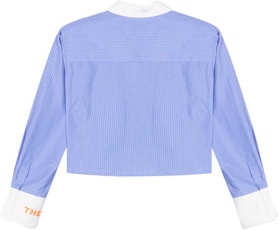 ALIX Cropped Stripe Blouse Blauw