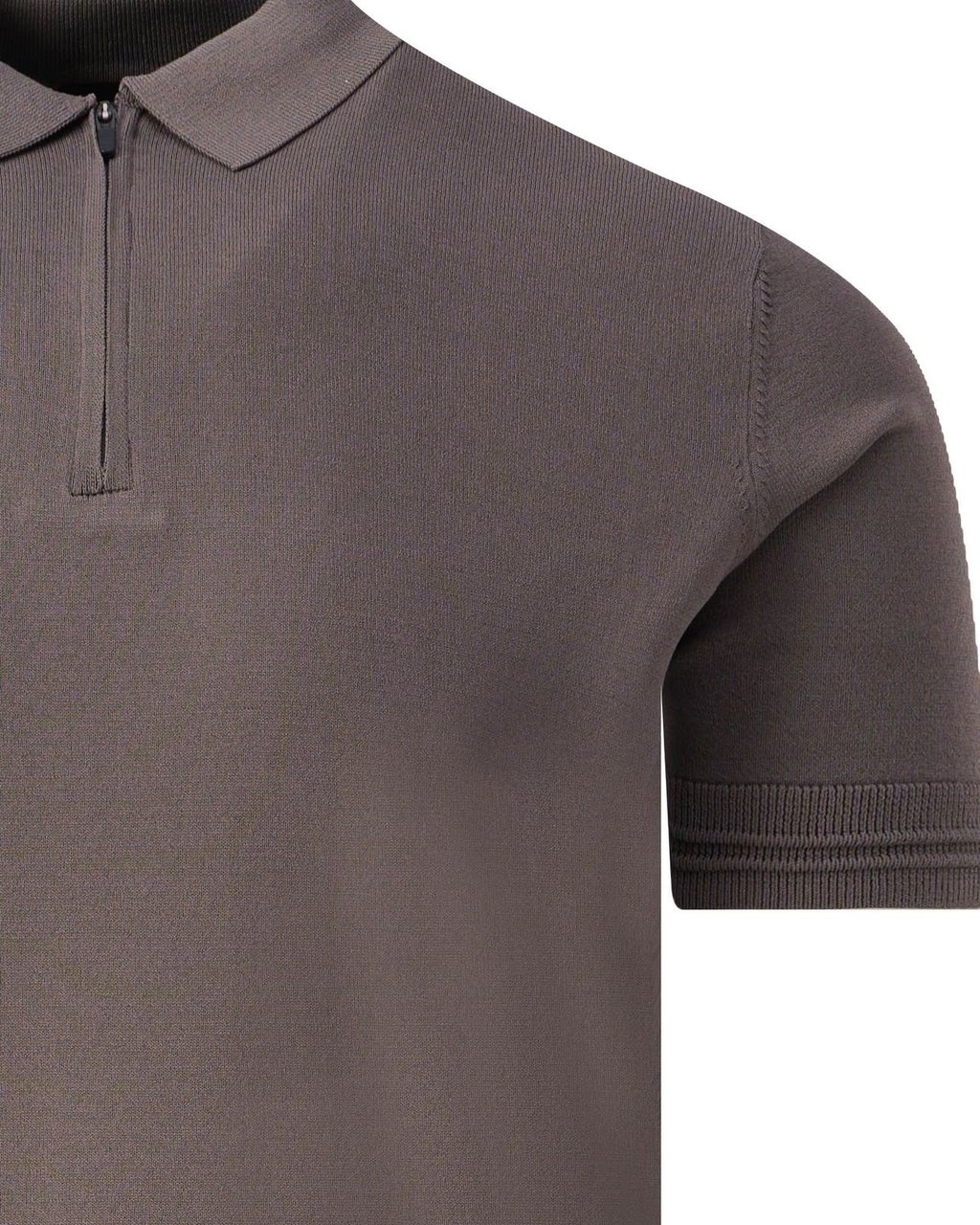 Genti Polo Zip Cool Dry Light Brown Beige