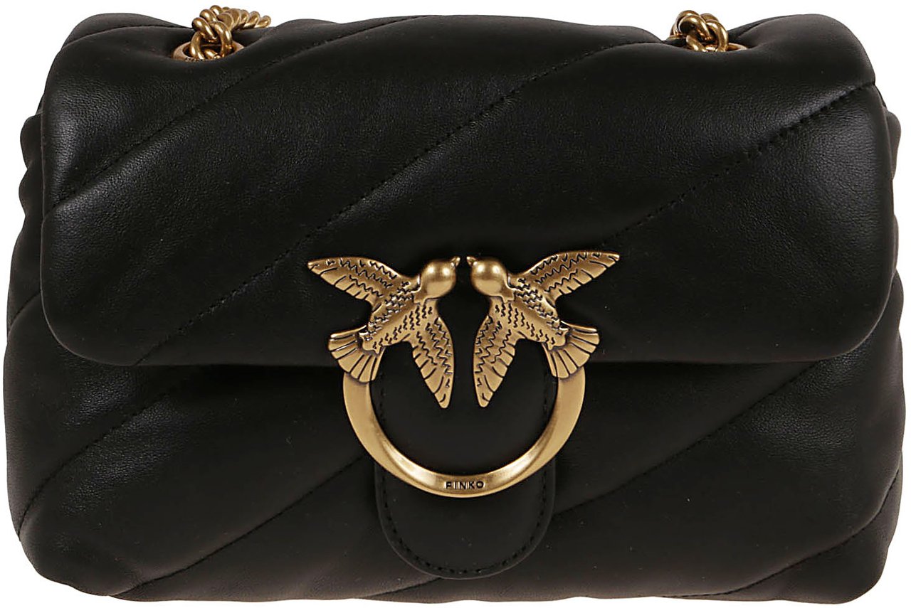 Pinko love puff mini cl sheep nappa Zwart