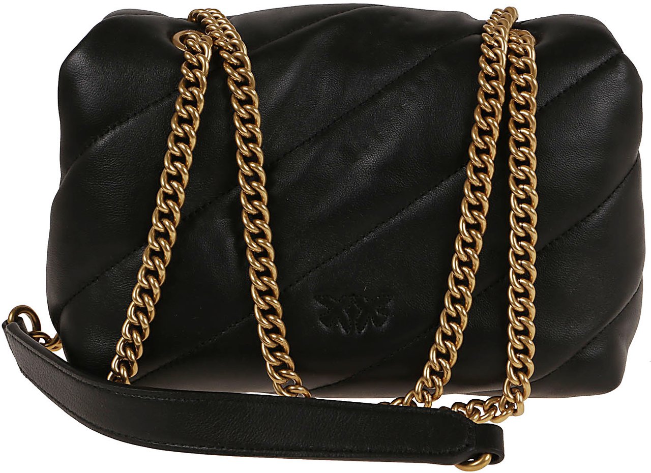 Pinko love puff mini cl sheep nappa Zwart
